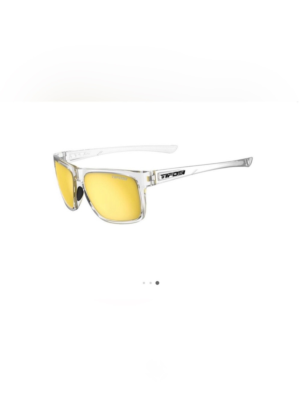 Tifosi Swick Crystal Clear Frame Smoke Tint Yellow Mirror Lens Sunglasses